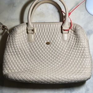 Bally Beige Quilted Satchel